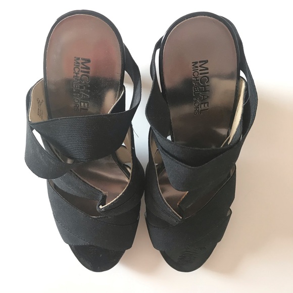 Michael Kors Jillian Cross Strap Platform Heels - Picture 2 of 7